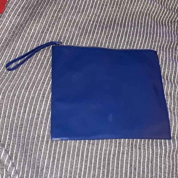 Fashion Mystic blue glossy Lucky Embossed oversized clutch  Bag - Picture 3 of 15